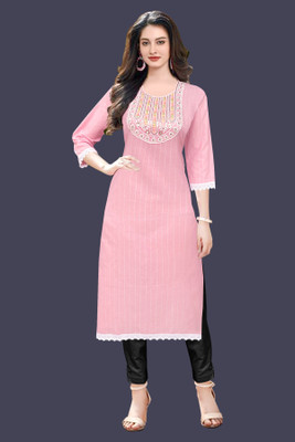 ALLMDR Women Printed A-line Kurta(Pink)