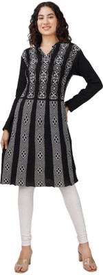 DIMSYCOLLECTION Women Self Design A-line Kurta(Grey)