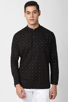 PETER ENGLAND Men Printed Straight Kurta(White)