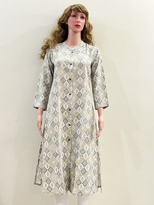 Ember Women Geometric Print A-line Kurta(Multicolor)