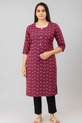 FASHIONTARA Women Printed Ethnic Dress Kurta(Maroon)