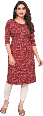 Shree Sarvottam Fashion Women Printed A-line Kurta(Red)