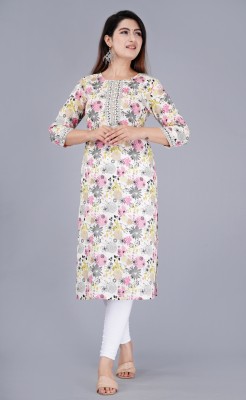 NITAI FASHION Women Printed A-line Kurta(Pink)