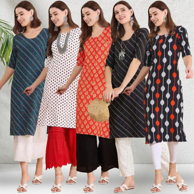 EthnicBasket Women Printed A-line Kurta(Multicolor)
