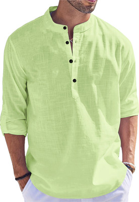 Kavyangle Creation Men Self Design Straight Kurta(Light Green)