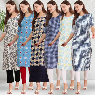1 Stop Fashion Women Printed A-line Kurta(Multicolor)
