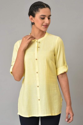 Aurelia Men Solid Straight Kurta(Yellow)