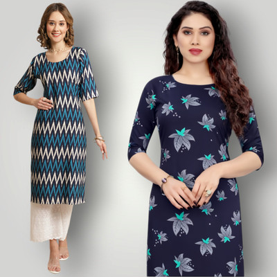 HouseOfCommon Women Printed Straight Kurta(Multicolor)