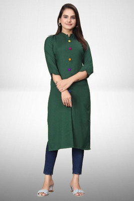 HouseOfCommon Women Printed Anarkali Kurta(Green)