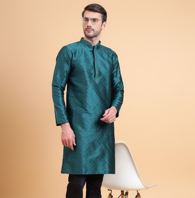 sultan apparels pvt ltd Men Embroidered Straight Kurta(Green)