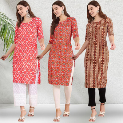 1 Stop Fashion Women Printed A-line Kurta(Multicolor)