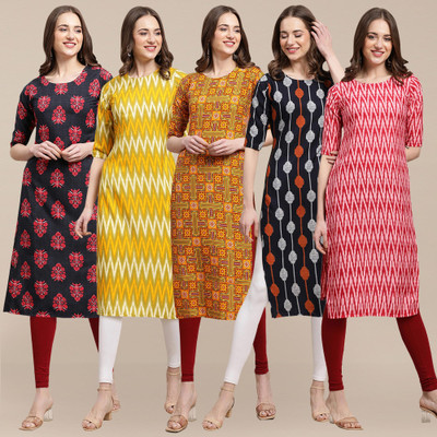 EthnicBasket Women Printed A-line Kurta(Multicolor)