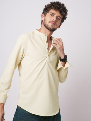 VASTRADO Men Solid Straight Kurta(White)