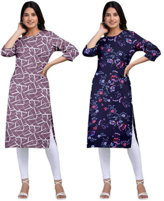 MIROSELLY CREATION Women Printed Straight Kurta(Multicolor)