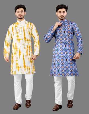 DHASU TRENDZ Men Printed Straight Kurta(Multicolor)