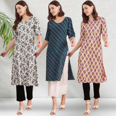 1 Stop Fashion Women Printed A-line Kurta(Multicolor)