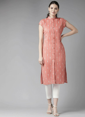 Amudee Fashion Women Printed Straight Kurta(Pink)