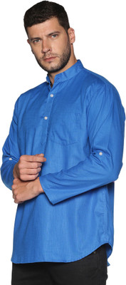 Sethukrishna Men Solid A-line Kurta(Blue)