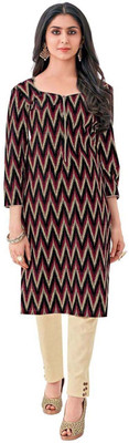 Hrinkar Women Printed Straight Kurta(Multicolor)
