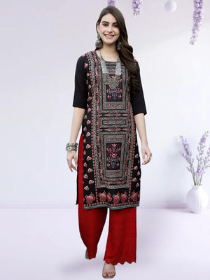 EthnicBasket Women Printed Straight Kurta(Multicolor)