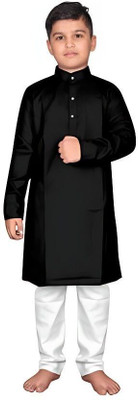 GUYS HUBB Boys Solid Ethnic Dress Kurta(Black)