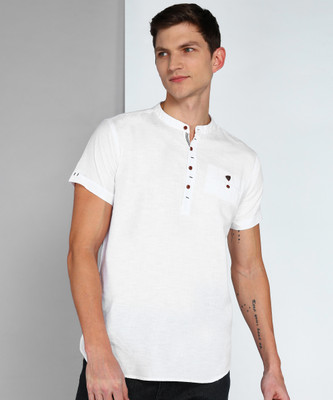 KUONS AVENUE Men Solid Straight Kurta(White)