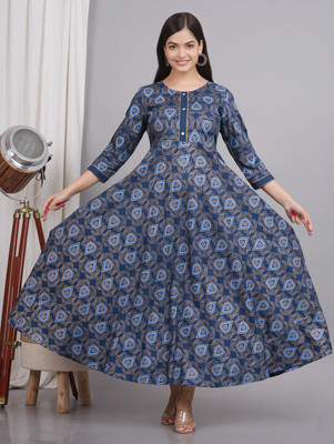 MOHINI CREATION Anarkali Gown(Blue)