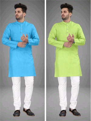 TRUST OUS Men Solid Straight Kurta(Multicolor)