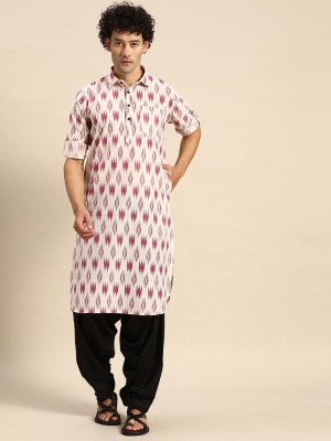 Rajubhai Hargovindas Men Striped Pathani Kurta(Purple)