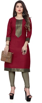 Sarvottam Fashion Women Solid Straight Kurta(Maroon)