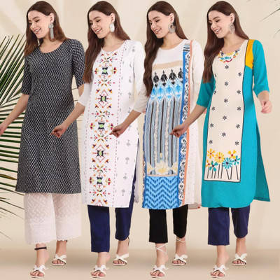 EthnicBasket Women Printed A-line Kurta(Multicolor)