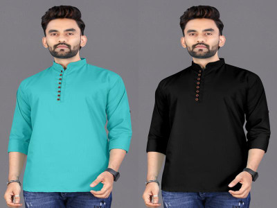 click n buy Men Solid Straight Kurta(Multicolor)