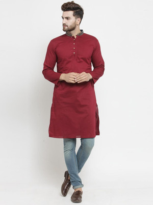 Moda Rapido Women Solid Straight Kurta(Maroon)