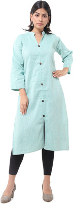 DESHBANDHU DBK Women Solid Straight Kurta(Green)