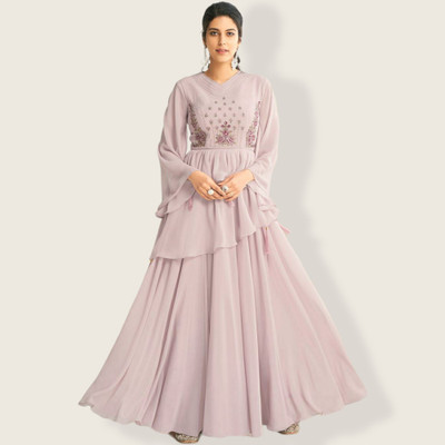 SANIRA Anarkali Gown(Pink)