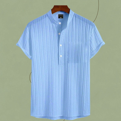 nitafashion Men Self Design Straight Kurta(Light Blue)
