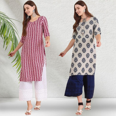1 Stop Fashion Women Printed A-line Kurta(Multicolor)