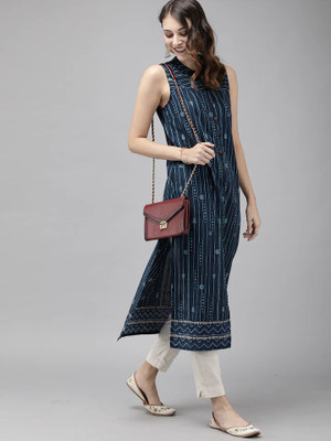 Lamba Creations Women Fit and Flare Blue Midi/Calf Length Dress