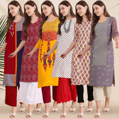 1 Stop Fashion Women Printed A-line Kurta(Multicolor)