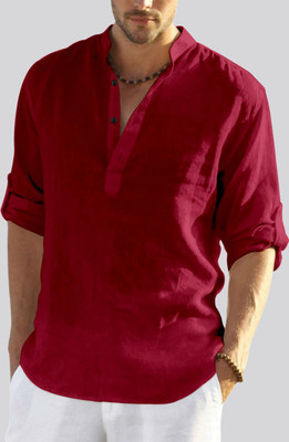 bellstone Men Solid Straight Kurta(Blue)