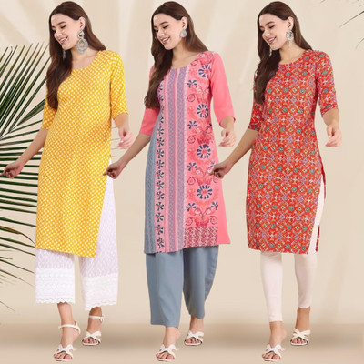 1 Stop Fashion Women Printed A-line Kurta(Multicolor)