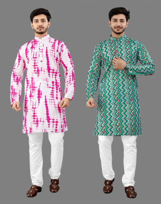 DHASU TRENDZ Men Printed Straight Kurta(Multicolor)