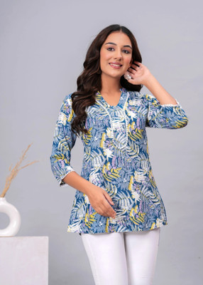 Lishakurtii Women Printed A-line Kurta(Grey)