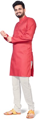 MERAKHICLOTHING Men Solid A-line Kurta(Red)