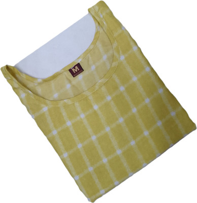 Vishwa Collection Mall Women Printed A-line Kurta(Yellow)