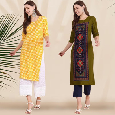 EthnicBasket Women Printed A-line Kurta(Multicolor)