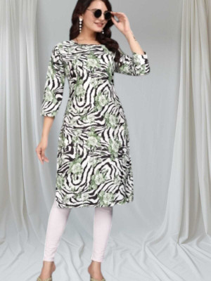 rajni rayon Women Printed Straight Kurta(Multicolor)