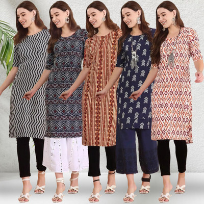 1 Stop Fashion Women Printed A-line Kurta(Multicolor)