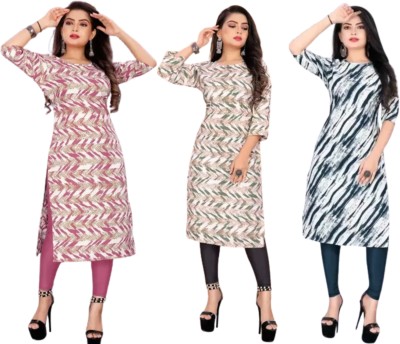 Dhruti Vaste Women Printed A-line Kurta(Multicolor)