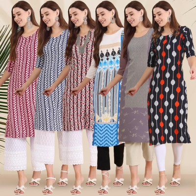 1 Stop Fashion Women Printed A-line Kurta(Multicolor)